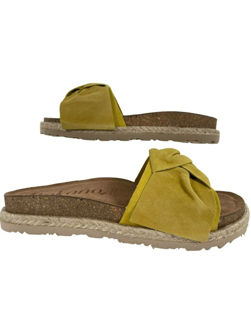 Yokono Arena Yellow Suede Espadrille Slide Sandals Size 37/US Size 6.5 NEW